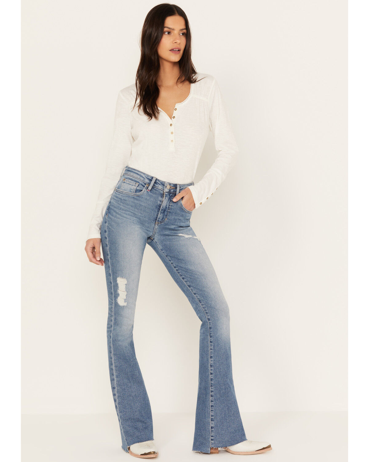 Image #1 - Idyllwind Women's Glenrose Vintage Gypsy High Rise Bootcut Jeans, Medium Wash, hi-res