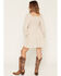 Image #4 - Yura Women's Floral Print Long Sleeve Mini Dress, Cream, hi-res
