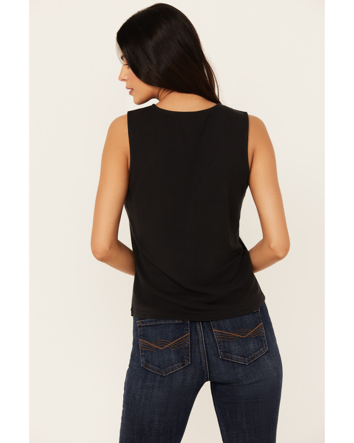 Image #4 - Idyllwind Women's Resha Lace Rib Knit Cami, Black, hi-res