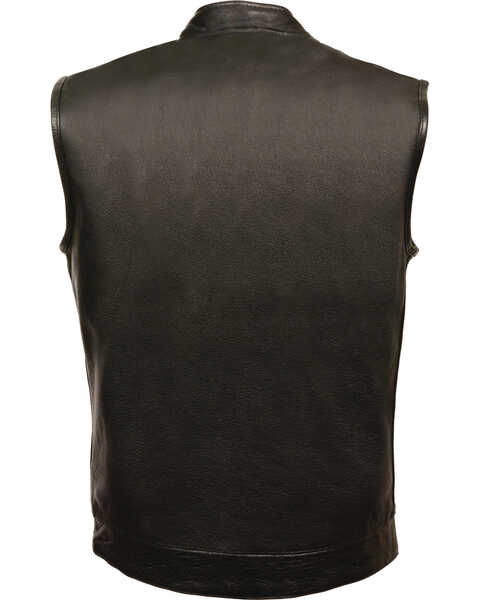 Image #2 - Milwaukee Leather Men's Open Neck Club Style Vest , Black, hi-res