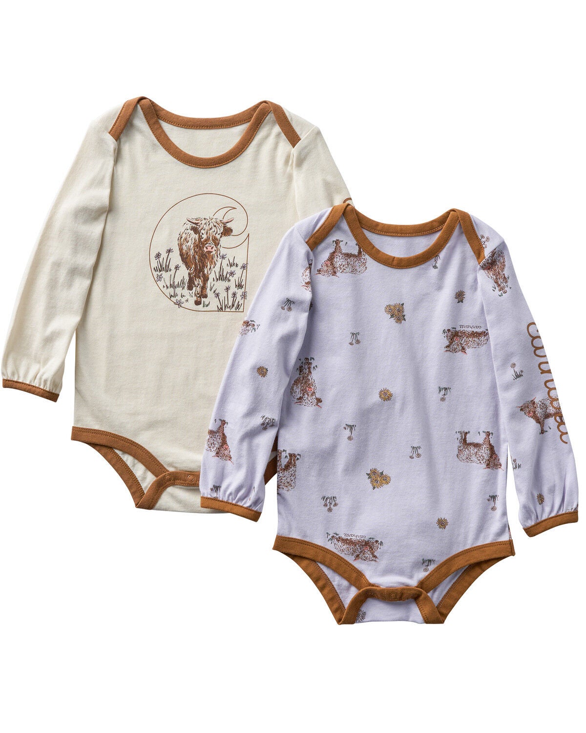 Carhartt Infant Girls' Farm Print Long Sleeve Onesie Set - 2 :Piece, Multi, hi-res