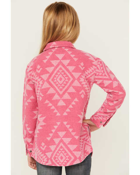 Image #4 - Fornia Girls' Southwestern Print Shacket , Pink, hi-res
