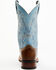 Laredo Women's Darla Embroidered Burnished Leather Western Performance Boots - Broad Square Toe, Light Blue, hi-res