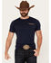 Image #2 - Pendleton Men's Boot Barn Exclusive Stone Skull Short Sleeve T-Shirt, Navy, hi-res