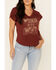 Image #3 - Shyanne Women's Wisdom Of The Wind Graphic Short Sleeve Tee , Chocolate, hi-res