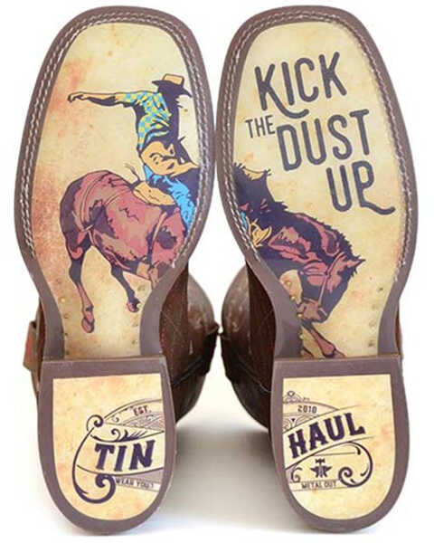 Image #2 - Tin Haul Men's Asphalt Cracks Western Boots - Broad Square Toe, Tan, hi-res