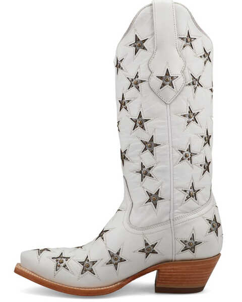 Image #3 - Black Star Women's Marfa Star Inlay Studded Western Boots - Snip Toe , Silver, hi-res