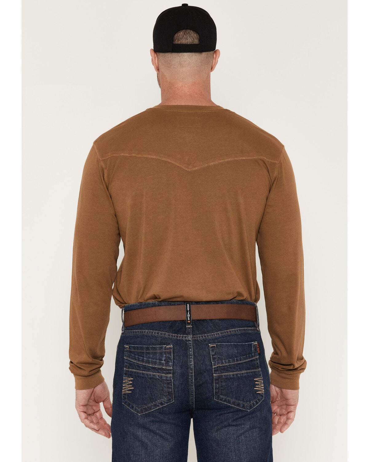 Image #4 - Cody James Men's FR Roughneck Solid Long Sleeve Snap Henley Work Shirt, Khaki, hi-res