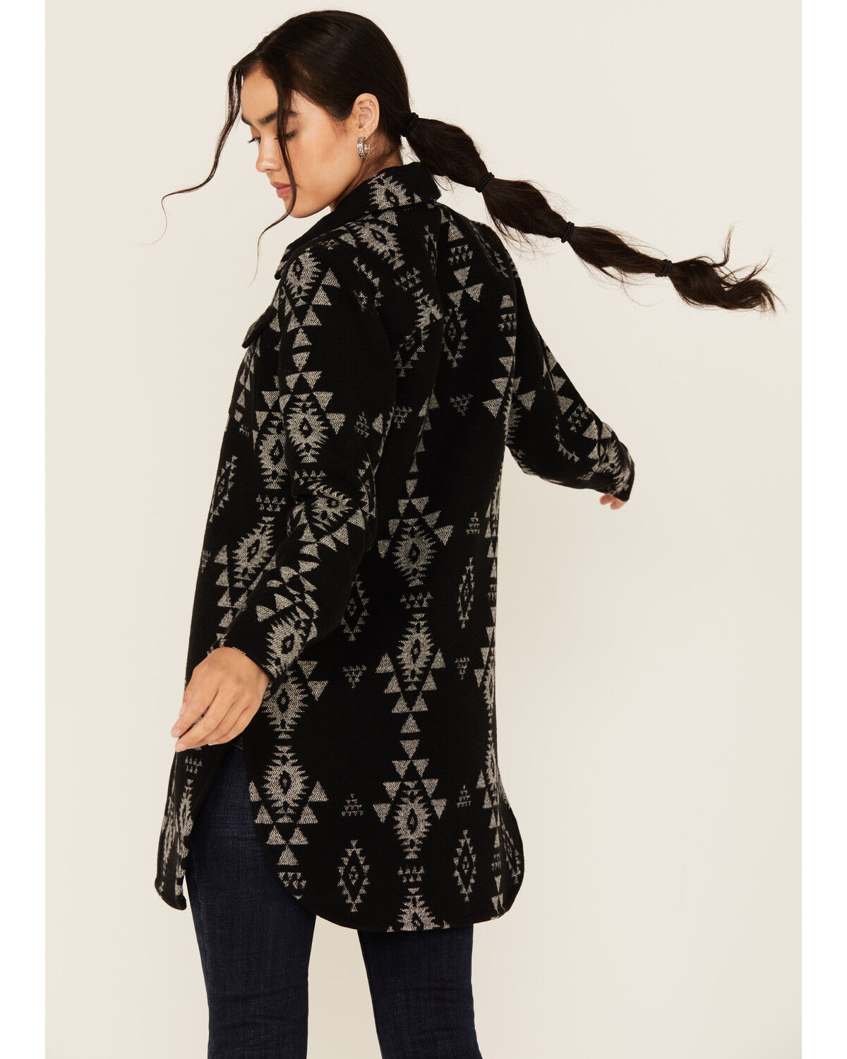 Image #4 - Shyanne Women's Southwestern Print Button-Down Shacket, Black, hi-res