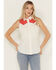 Image #2 - Idyllwind Women's Plainweave Contrast Yoke Sleeveless Snap Western Shirt, Ivory, hi-res