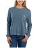 Image #1 - Carhartt Women's TENCEL™ Fiber Series Loose Fit Long Sleeve Graphic Pocket Tee, Light Blue, hi-res