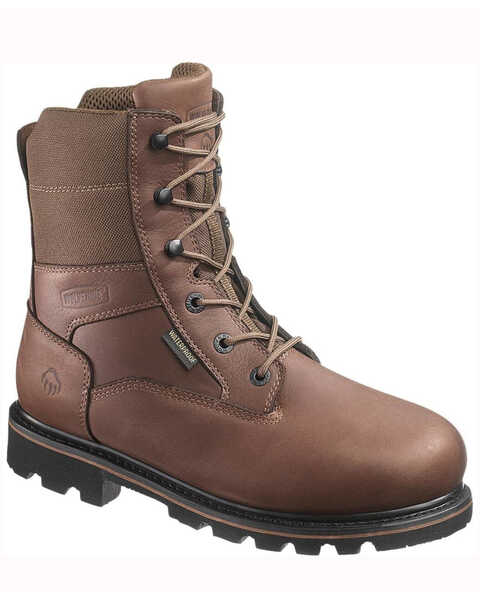 Image #1 - Wolverine Men's Waterproof 8" Lace-Up Boots - Round Toe, Brown, hi-res