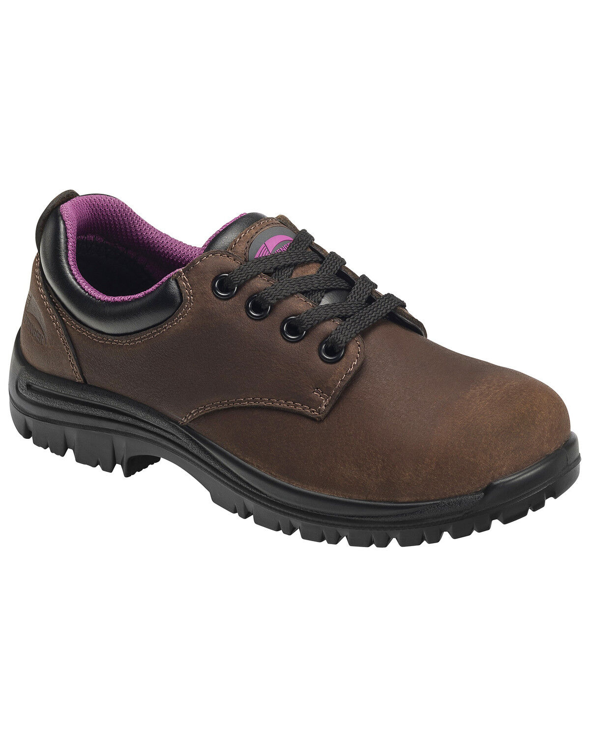 Image #1 - Avenger Women's Waterproof Oxford Work Shoes - Composite Toe, Brown, hi-res