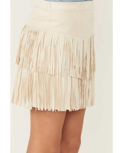 Image #2 - Trixxi Girls' Fringe Skirt , Ivory, hi-res
