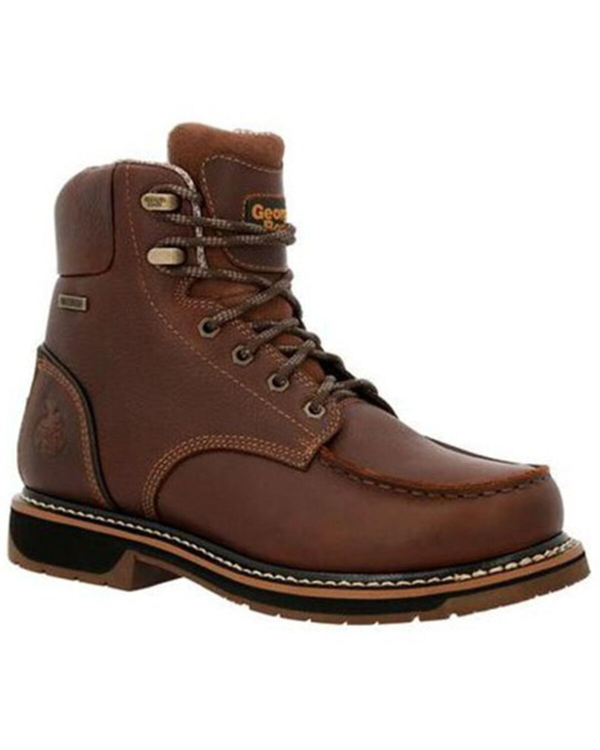 Image #1 - Georgia Boot Men's AMP LT Waterproof Work Boots - Soft Toe, Brown, hi-res