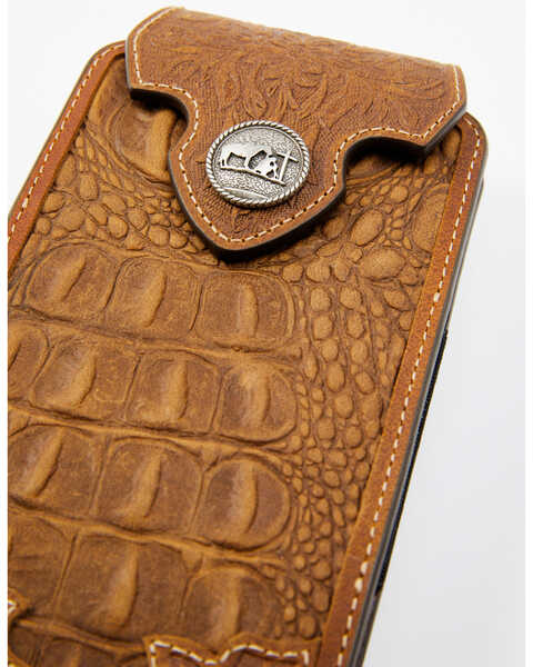 Image #2 - Cody James Men's Crocodile Embossed Cell Phone Case, Brown, hi-res