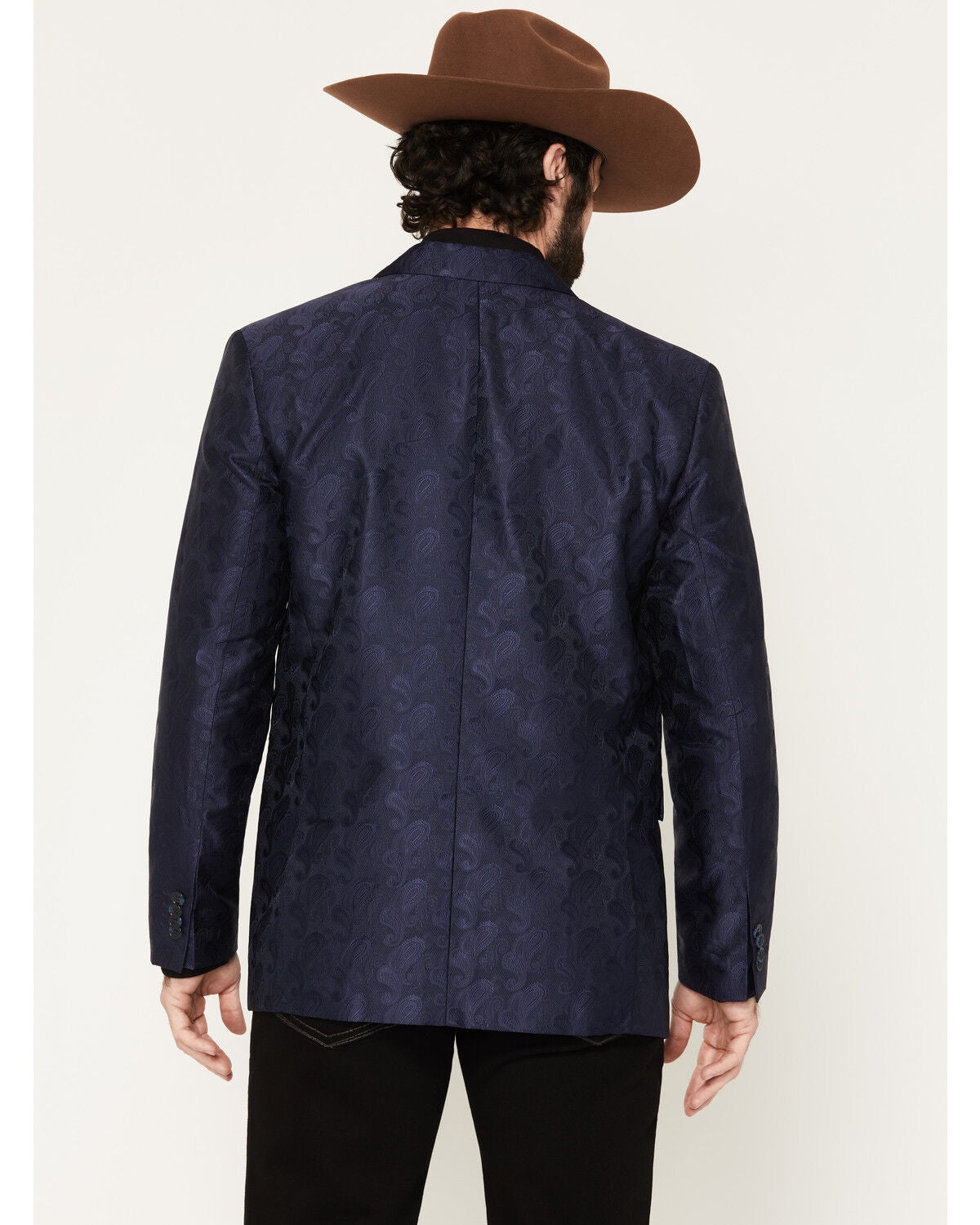 Image #4 - Rock & Roll Denim Men's Paisley Print Sportcoat, Navy, hi-res