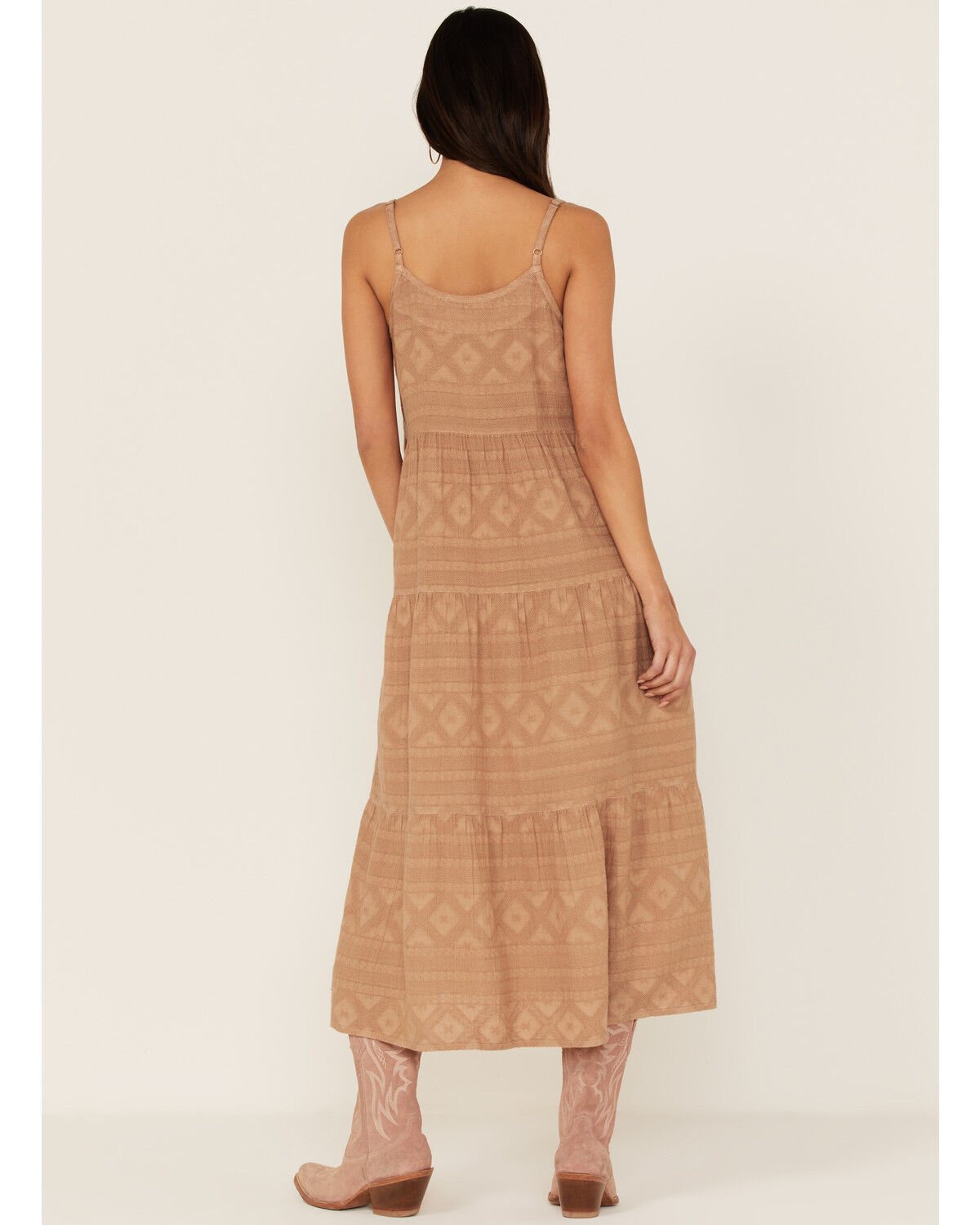 Image #4 - Cleo + Wolf Women's Tiered Midi Dress, Beige/khaki, hi-res