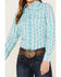 Image #3 - Cowgirl Hardware Women's Southwestern Print Long Sleeve Snap Western Shirt, Turquoise, hi-res