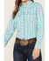 Image #3 - Cowboy Hardware Women's Southwestern Print Long Sleeve Snap Western Shirt , Turquoise, hi-res