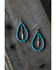 Image #2 - Paige Wallace Women's Teardrop Feather Charm Earrings, Turquoise, hi-res