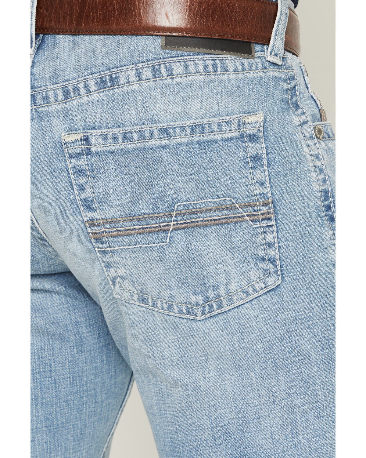 Image #4 - Ariat Men's M5 Roy Normal Light Wash Straight Leg Stretch Denim Jeans - Big, Light Wash, hi-res