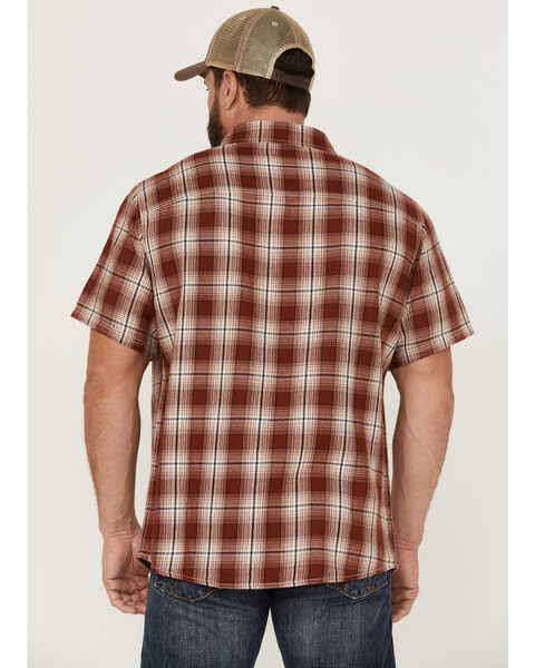 Image #4 - Brothers and Sons Men's Large Plaid Short Sleeve Button Down Western Shirt , Red, hi-res