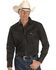 Image #1 - Wrangler Men's Solid Cowboy Cut Firm Finish Long Sleeve Work Shirt, Black, hi-res