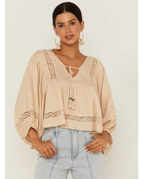 Image #1 - Band of the Free Women's Faun Lace Top, Beige/khaki, hi-res