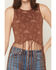 Image #3 - Rock & Roll Denim Women's Icon Fringe Tank, Brown, hi-res