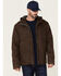 Image #1 - Hawx Men's Brown Castile Weathered Duck Hooded Zip-Front Insulated Work Jacket, Brown, hi-res