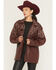Image #1 - Azalea Wang Women's Catrine Studded Faux Leather Jacket, Burgundy, hi-res