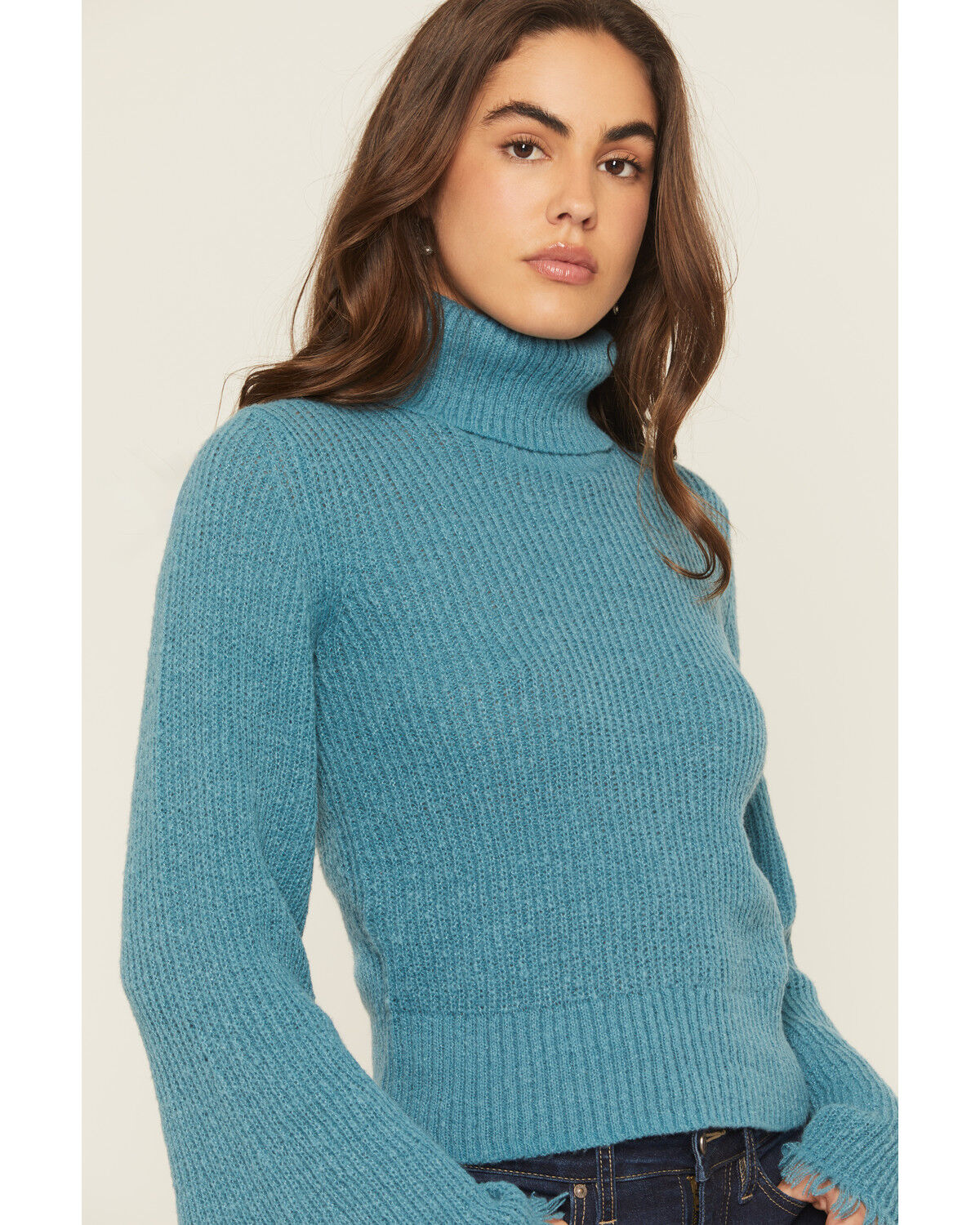 Image #2 - Shyanne Women's Bell Sleeve Marled Sweater, Turquoise, hi-res