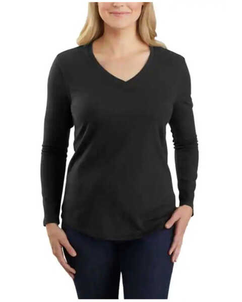 Image #1 - Carhartt Women's Relaxed Long Sleeve Work T-Shirt , Black, hi-res