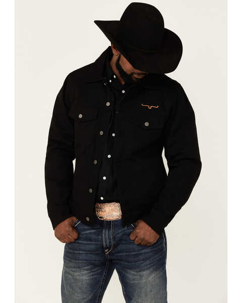 Kimes Ranch Men's Canvas Marshall Button-Front Trucker Jacket , Black, hi-res