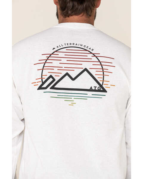 Image #3 - ATG by Wrangler Men's All-Terrain White Mountain Outline Graphic Long Sleeve T-Shirt , White, hi-res