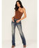 Image #3 - Grace In LA Women's Medium Wash Wing Embroidered Mid Rise Bootcut Stretch Denim Jeans, Medium Wash, hi-res