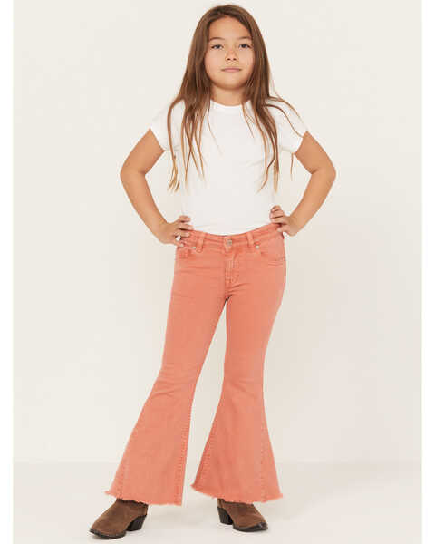 Image #1 - Shyanne Little Girls' Colored Flare Jeans - Youth, Rose, hi-res