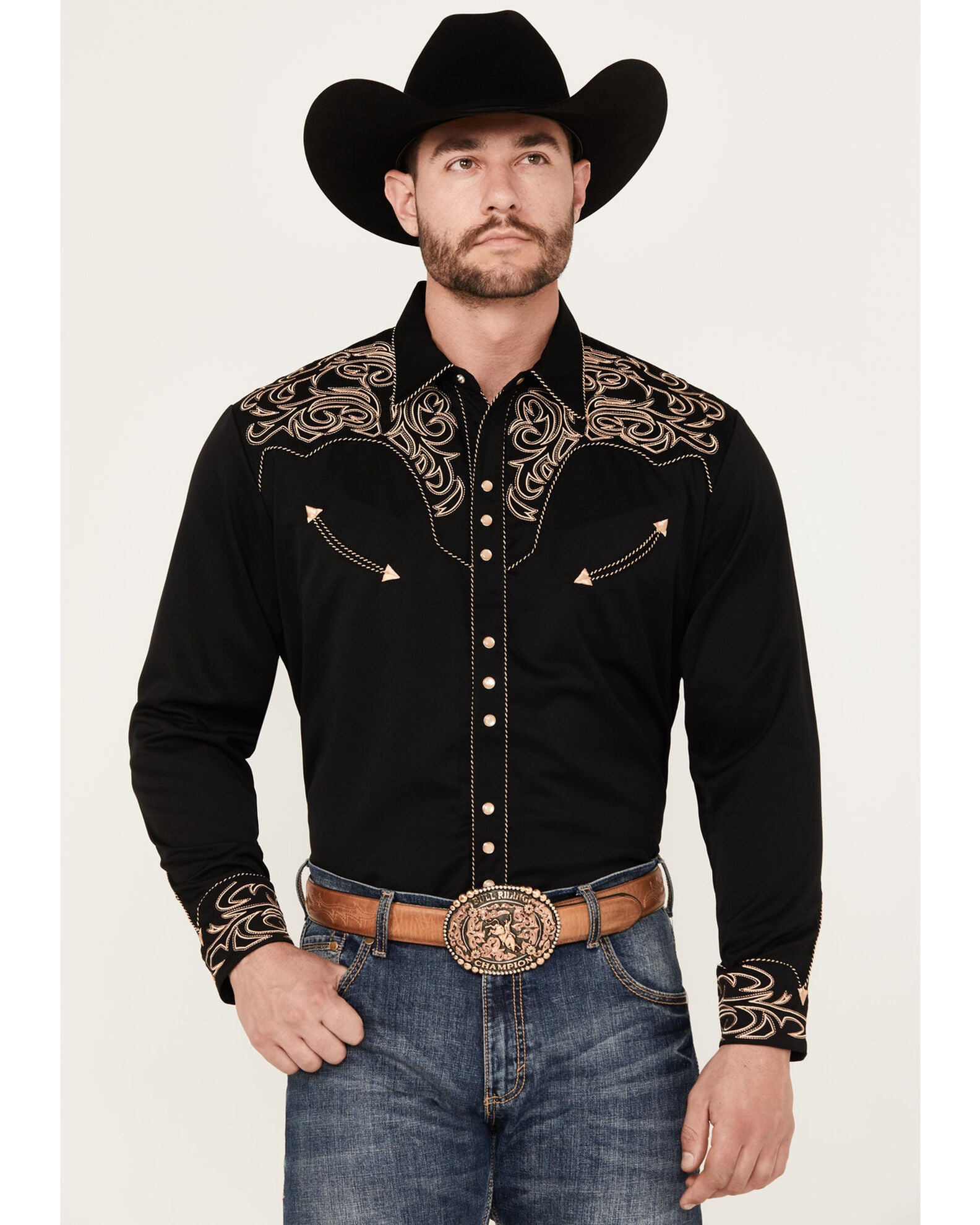 Scully Diamondback Scroll - Embroidered Men's Western Shirt main image 1