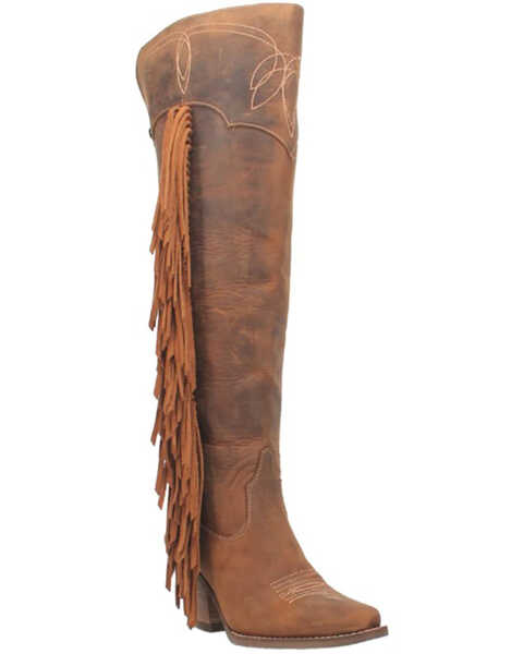 Image #1 - Dingo Women's Sky High Tall Western Boots - Pointed Toe, Brown, hi-res