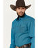 Image #2 - Rodeo Clothing Men's Geo Print Long Sleeve Snap Western Shirt, Teal, hi-res