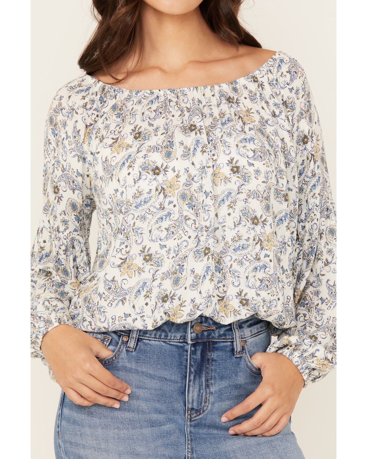 Image #3 - Wild Moss Women's Paisley Print Long Sleeve Top, Multi, hi-res