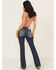 Image #1 - Miss Me Women's Dark Wash Mid Rise Bootcut Stretch Denim Jeans, Dark Wash, hi-res