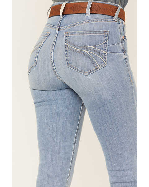 Ariat Women's R.E.A.L. Light Wash High Rise Felicity Stretch Bootcut Jeans, Blue, hi-res