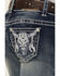 Image #2 - Shyanne Girls' Steerhead Embroidered Bootcut Stretch Denim Jeans, Blue, hi-res