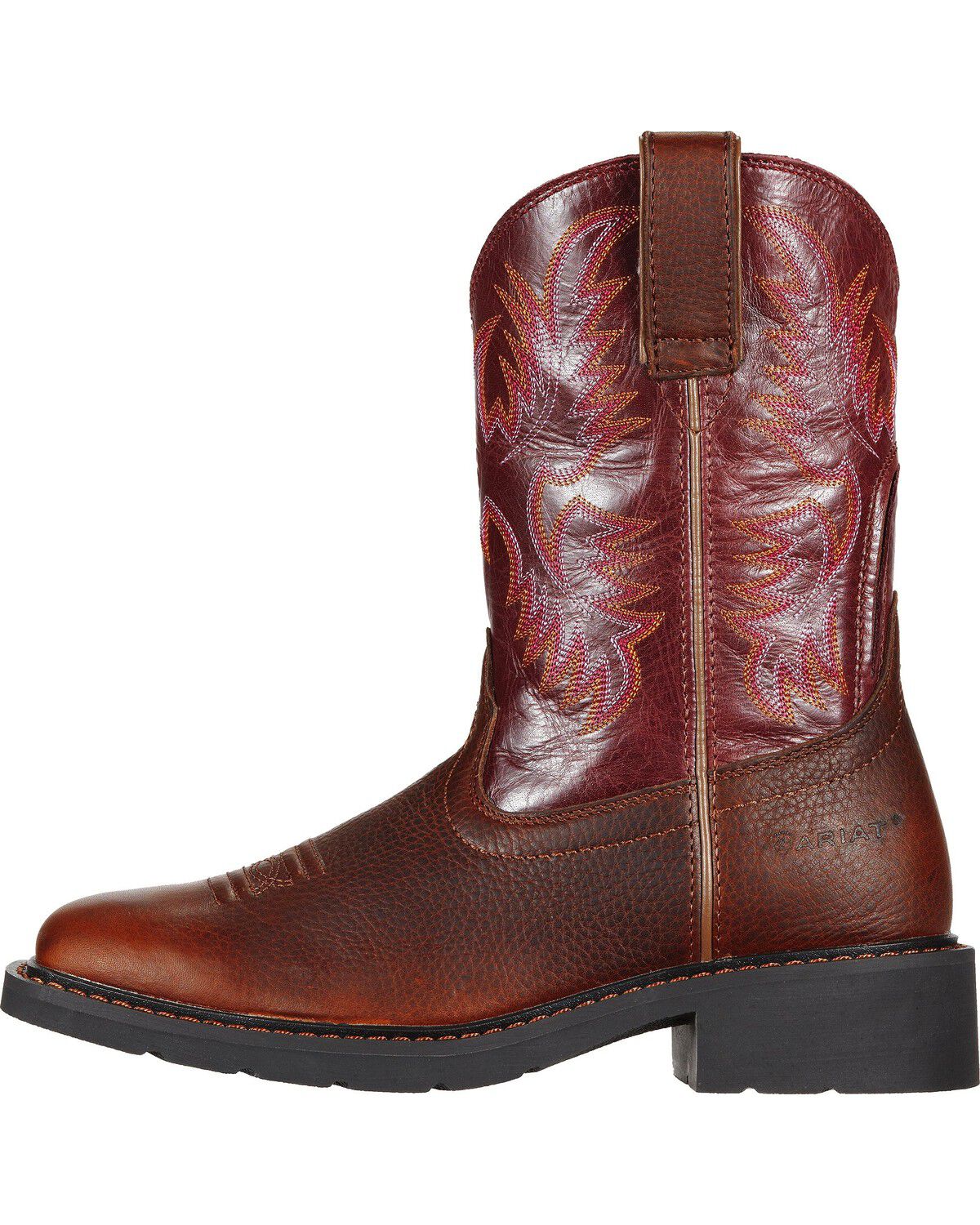ariat work boots pull on