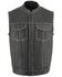 Image #1 - Milwaukee Leather Men's Old Glory Laced Arm Hole Concealed Carry Leather Vest, Black, hi-res