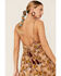 Z&L Women's Marigold Floral Backless Spaghetti Strap Midi Dress, Gold, hi-res