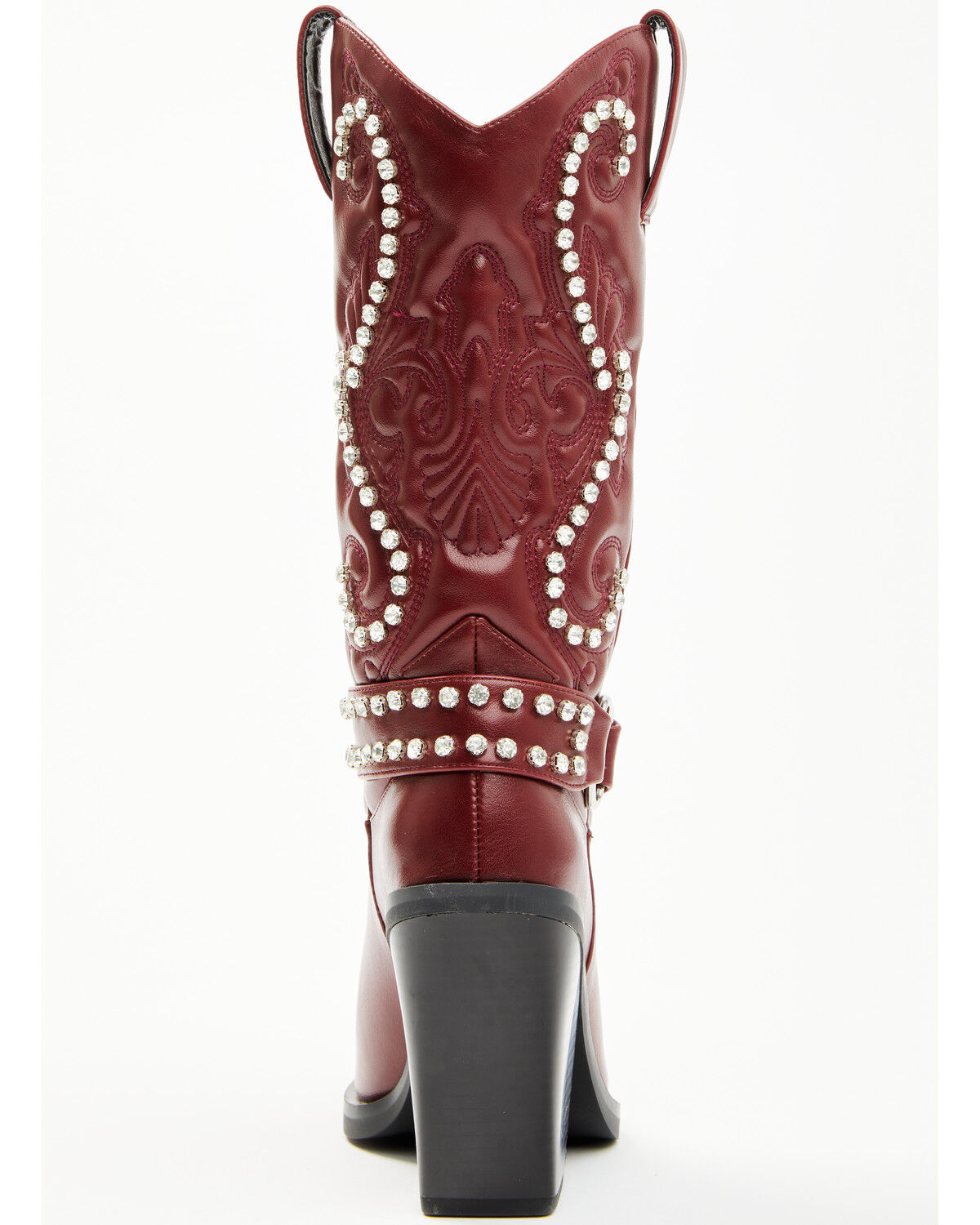 Image #5 - Azalea Wang Women's Umbra Embellished Boots - Snip Toe, Burgundy, hi-res