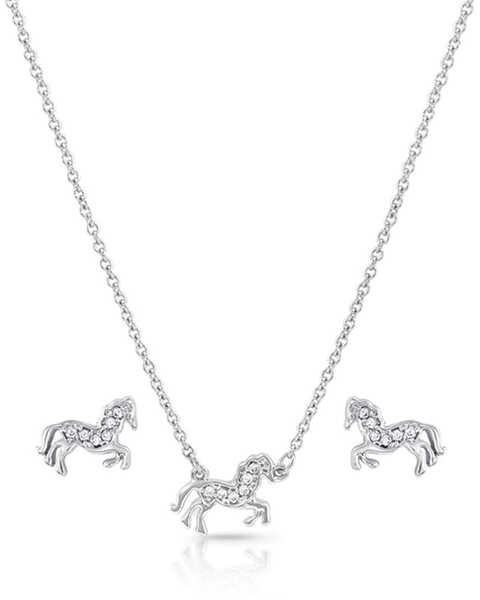 Image #1 - Montana Silversmiths Women's All The Pretty Horses Jewelry Set, Silver, hi-res